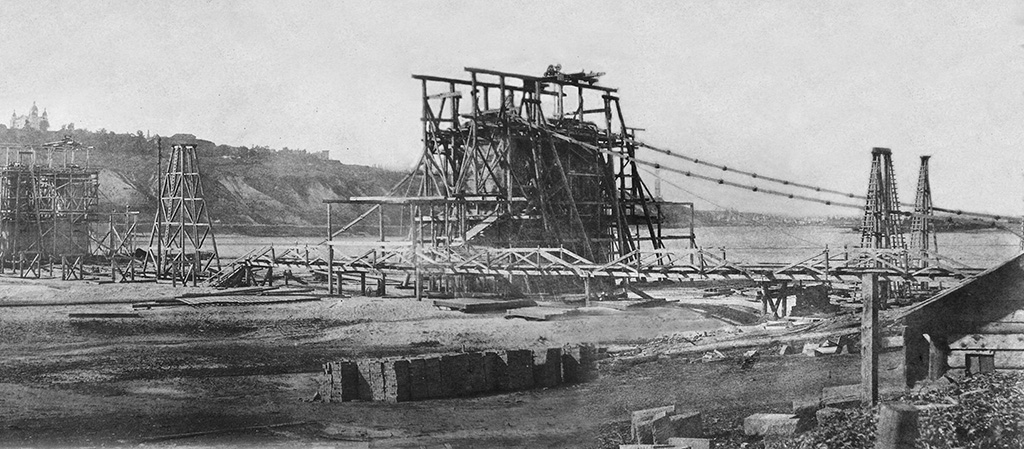 1852 будівництво ланцюгового мосту